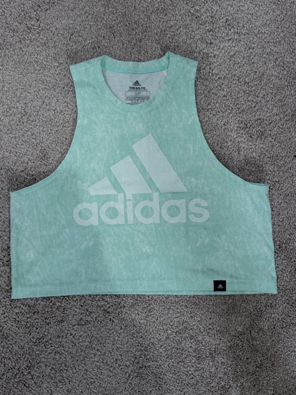 adidas Mint Green Performance Tee with Logo
